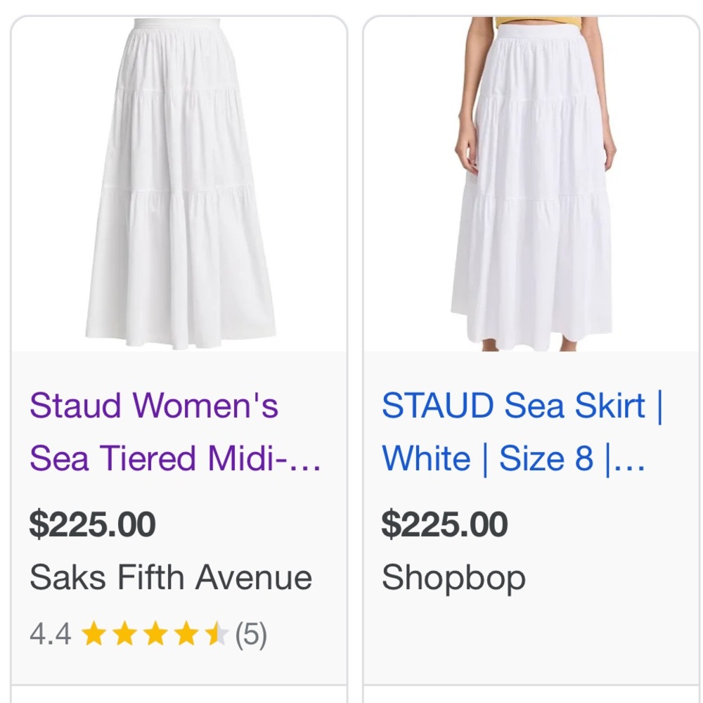 Staud White Sea Skirt